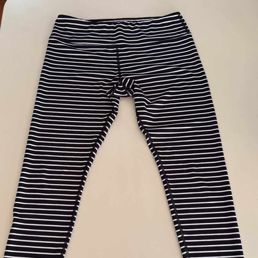 Scorpio Sol Black and White Striped Kids Leggings